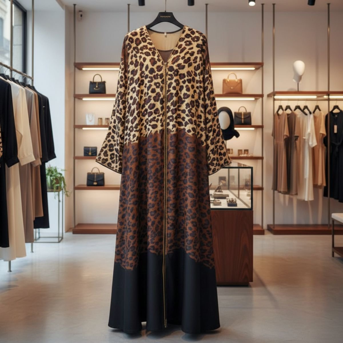 عباية كريب ملكي فاخر - مقاس موحد AB112 - الصورة 4