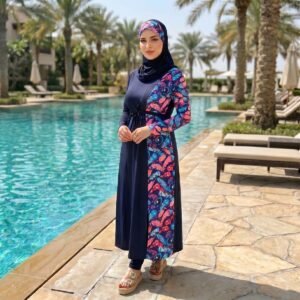 AB132  بوركيني أنيق ومحتشم للسباحة
