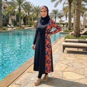 AB135 بوركيني أنيق ومحتشم للسباحة