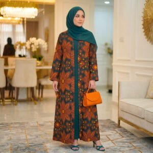 AB139 طقم عباية ملكي 3 قطع كريب ستان رويال